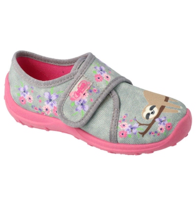 560X171 25 - dívčí růž.-šedé bačkorky Befado na SZ