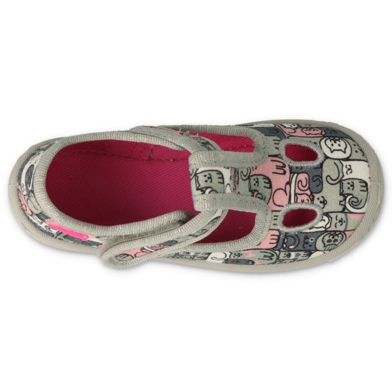 630P001 - dívčí bačkorky Befado šedé, kočky