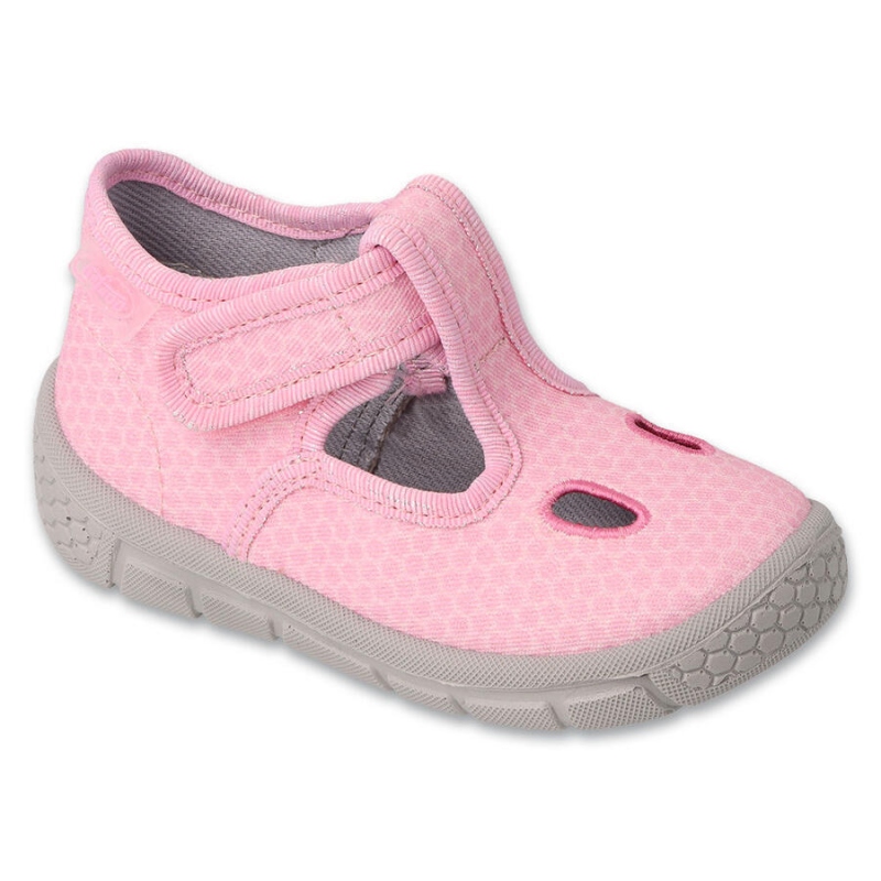 630P004 - dívčí bačkorky Befado růžové, puntíky