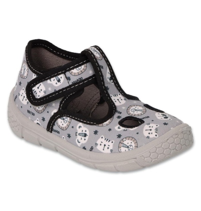 630P012 18 - chlapecké bačkorky Befado šedé, ZOO