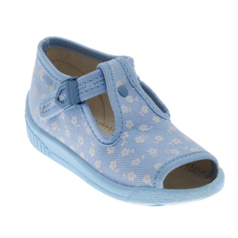 631B097 18 - dív.sandálek,sv modrá, drobné kytičky