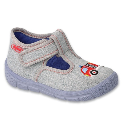 631P012 18  chlapecké bačkorky Befado šedé, hasiči