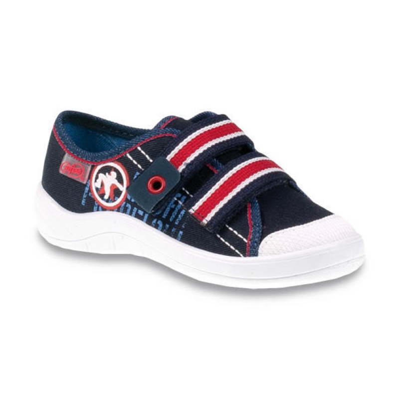 672X058 25 - dět.tenisky, 2 SZ,tm.modrá,červ.pásky