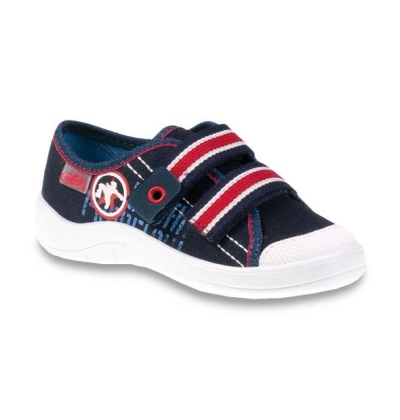 672X058 25 - dět.tenisky, 2 SZ,tm.modrá,červ.pásky