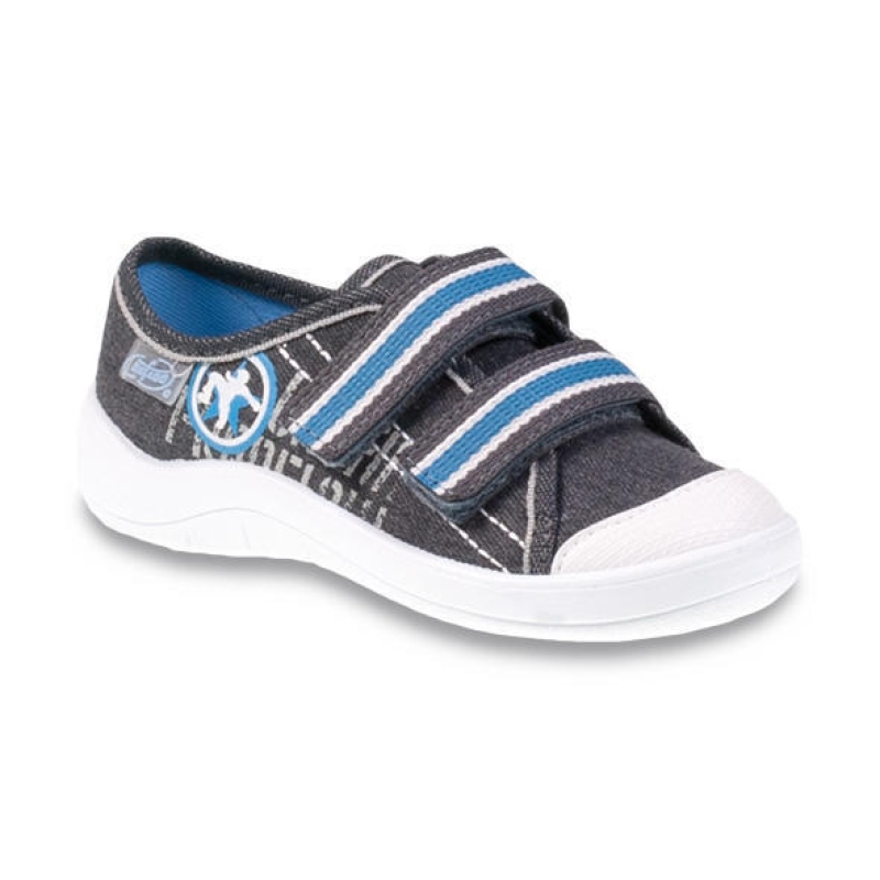 672X059 25 - dět.tenisky, 2 SZ, šedá, modré pásky