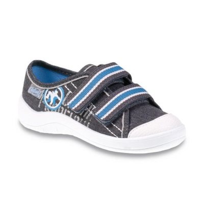 672X059 25 - dět.tenisky, 2 SZ, šedá, modré pásky