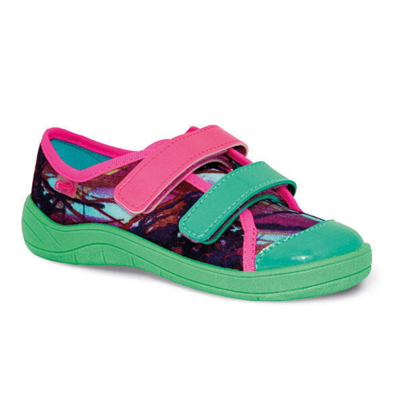672Y034 31 - dívčí tenisky Befado 2 SZ, zel-růžové