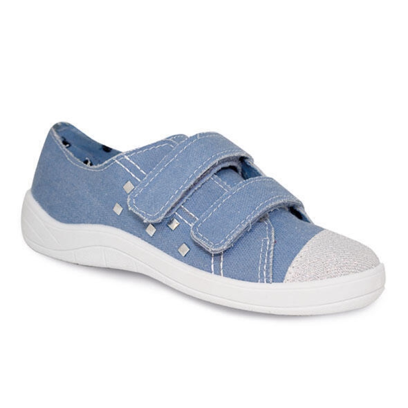 672Y038 32 - dívčí tenisky Befado 2 SZ, šedo-modrá