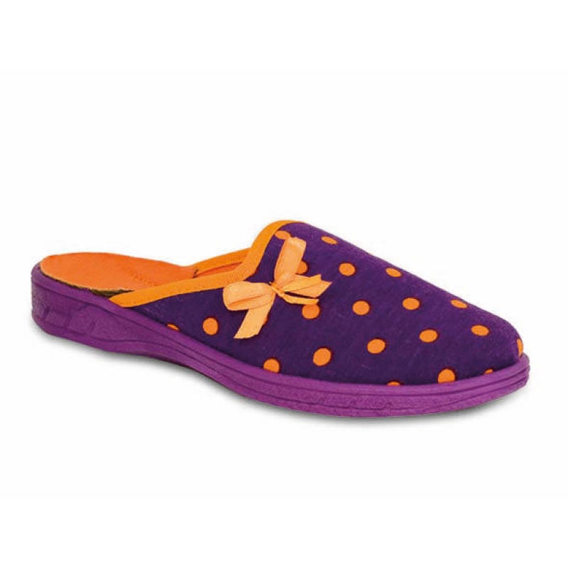 707Y341 33 - dívčí pantofle Befado ZŠ, fial.,tečky