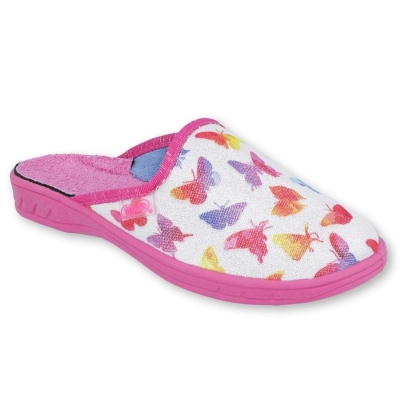 707Y400 36 - JOGI - dív.pantofle, ZŠ, bílá,motýlci