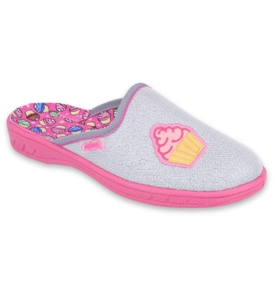 707Y407 31 - JOGI dívčí pantofle šedé, ZŠ, cupcake