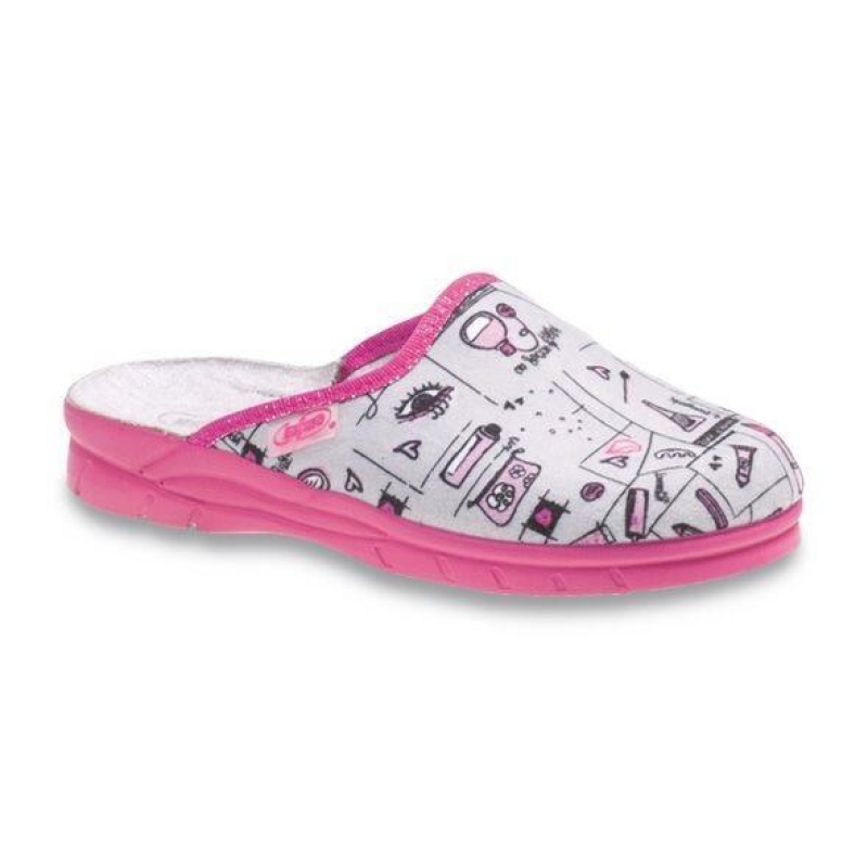 708X002 25 - FAZI - dět.pantofle ZŠ,růž-šedé