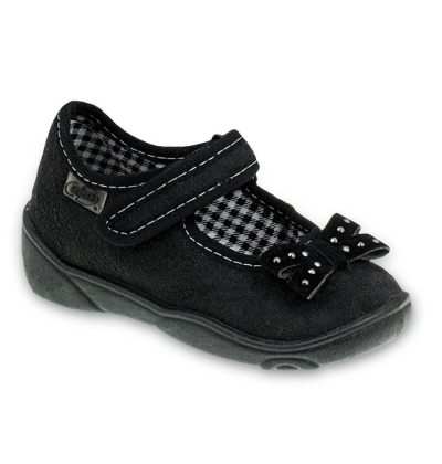 802P065 18 - balerínky, černé, mašlička