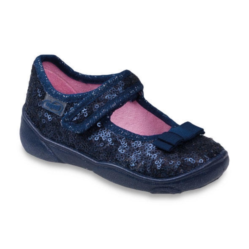 802P074 22 - balerínky, modrá, flitry, mašlička