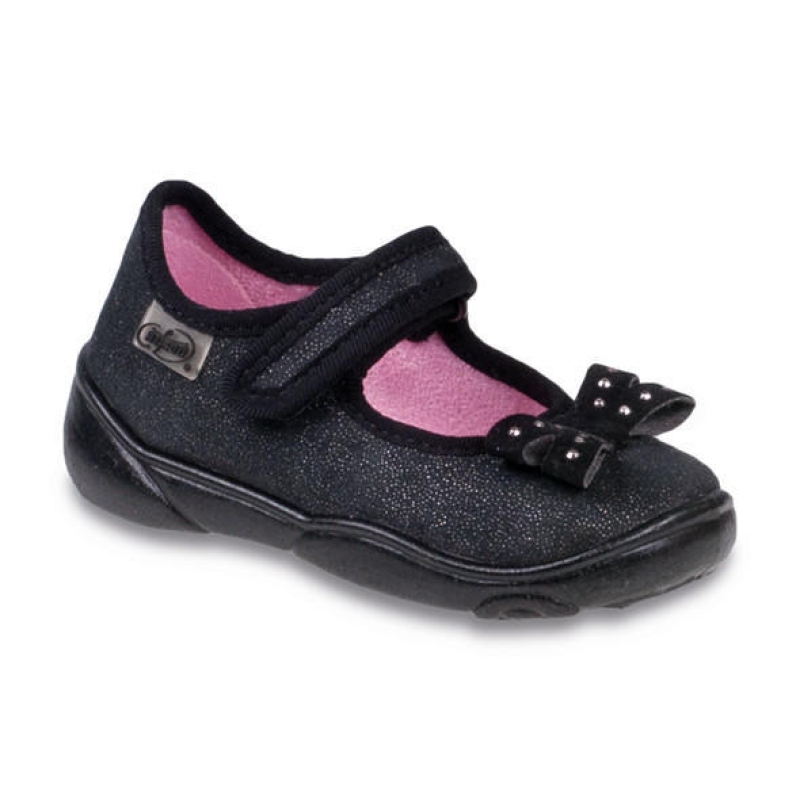 802P079 21 - balerínky, černá, mašlička s puntíky