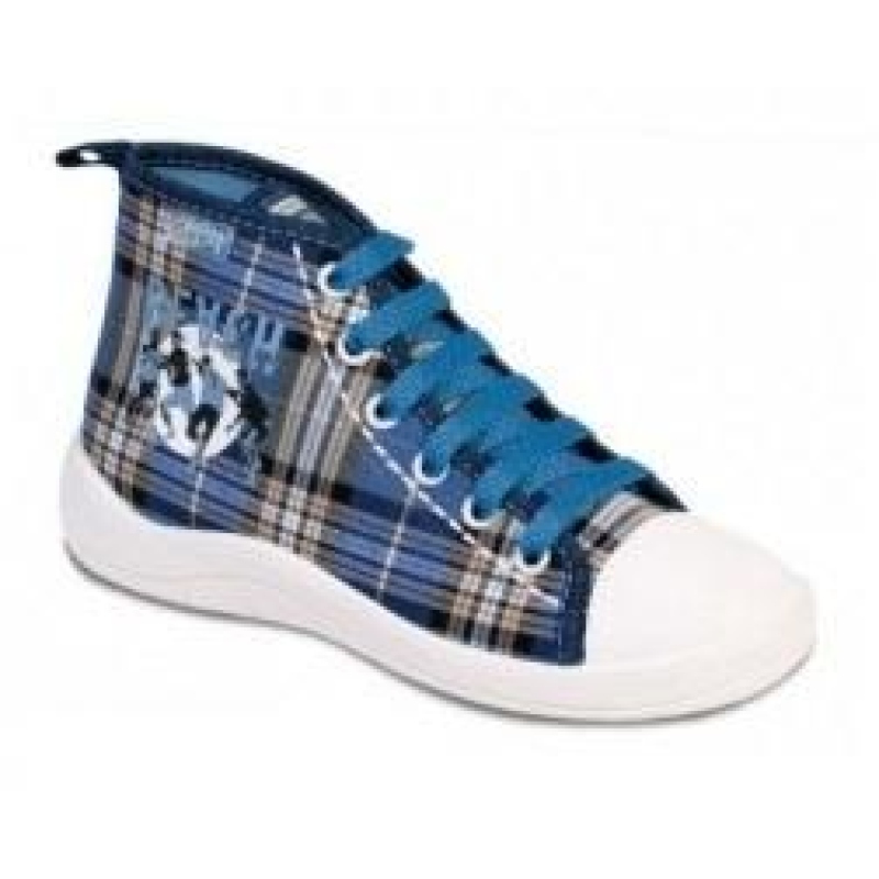 892Y057 31 - dět.tenisky-kotníčkové,modré káro