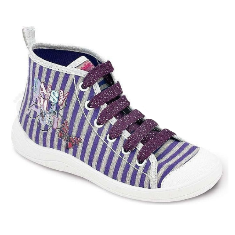 892Y058 31 - dět.tenisky-kotníčkové, fialový pruh