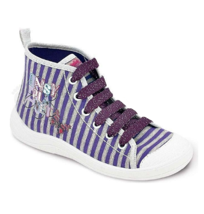 892Y058 31 - dět.tenisky-kotníčkové, fialový pruh