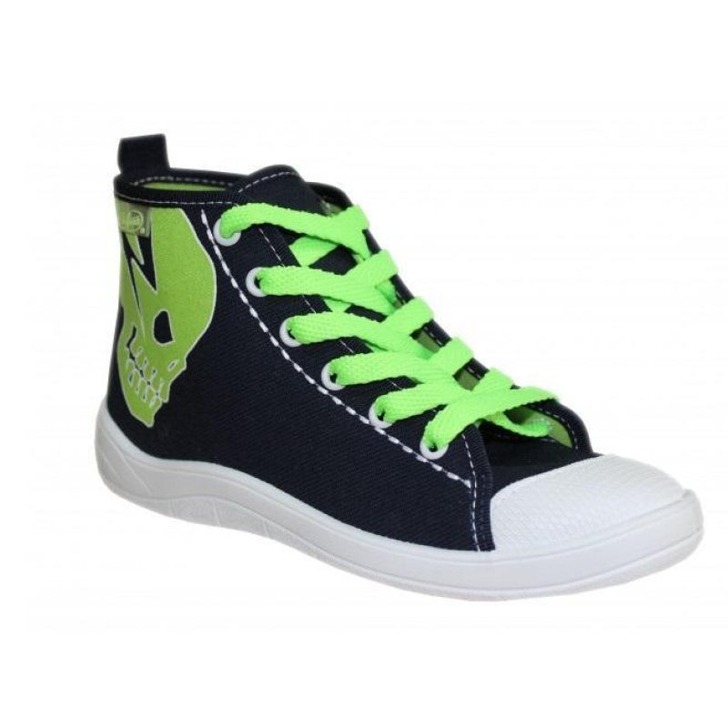 892Y082 32 - dět.tenisky-kotníč.,tm.modrá,lebka