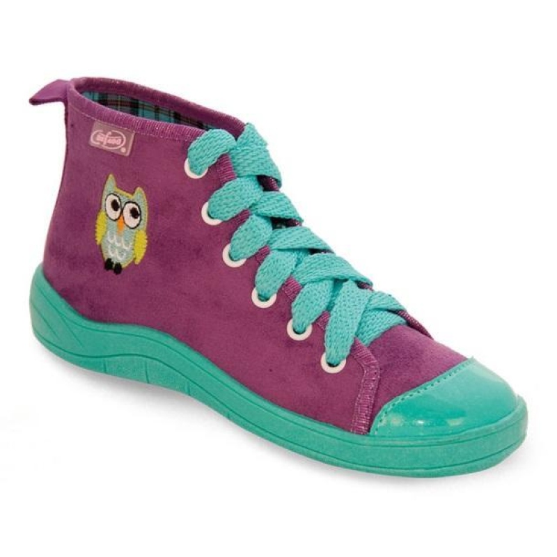 892Y091 31 - dět.tenisky-kotníč. fialové, sova