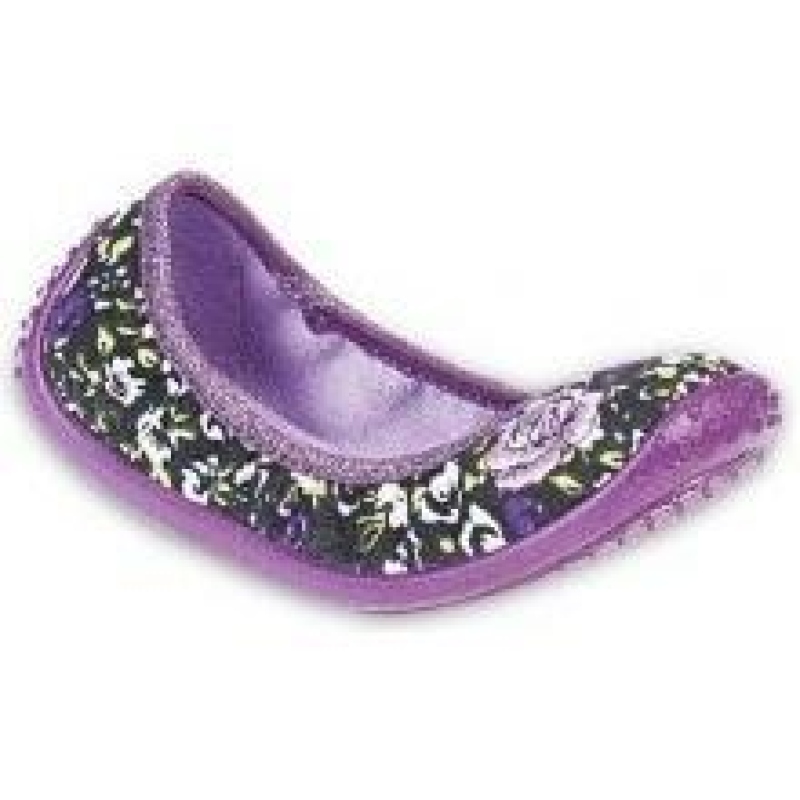 893Y078 32 - dívčí nízká, černá s fial., růžičky