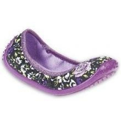 893Y078 32 - dívčí nízká, černá s fial., růžičky