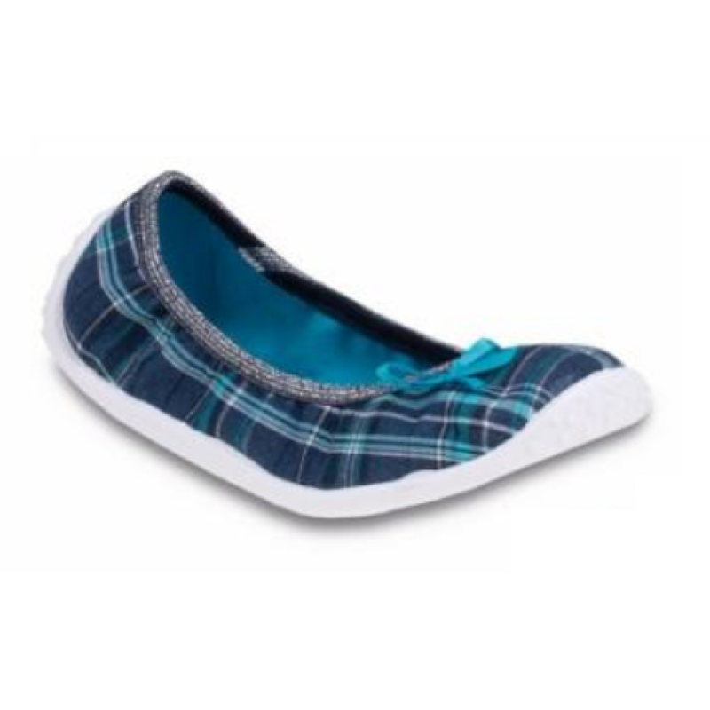 893Y087 31 - dívčí nízká, káro modré s mašličkou