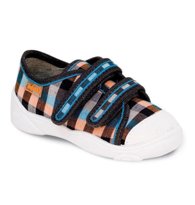 907P077 18 - dět.tenisky-2 SZ,chl.,kostka modr-or.