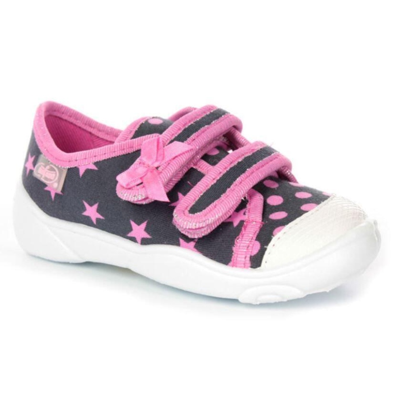 907P098 20 - dív.tenisky-2 SZ, tm.šedá, růž.hvězdy