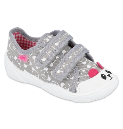 907P130 18 - dívčí tenisky Befado 2SZ šedé, méďa