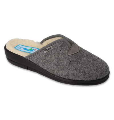 937D634 - Befado Dr. ORTO dámské pantofle šedé,ovčí rouno