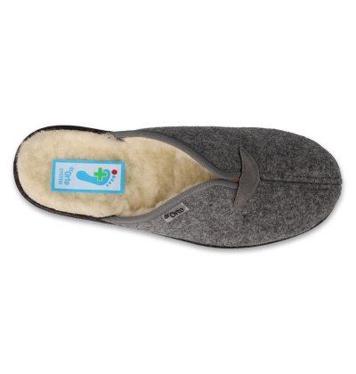 937D634 - Befado Dr. ORTO dámské pantofle šedé,ovčí rouno