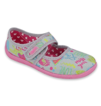 945X430 25 - dívčí baleríny Befado šedé, LOVE