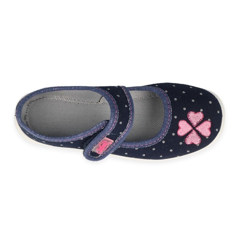 945X465 25 dívčí baleríny Befado černé, čtyřlístek