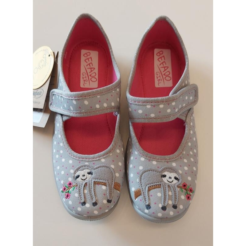 955Y005 - dívčí balerínky Befado šedé, lenochod