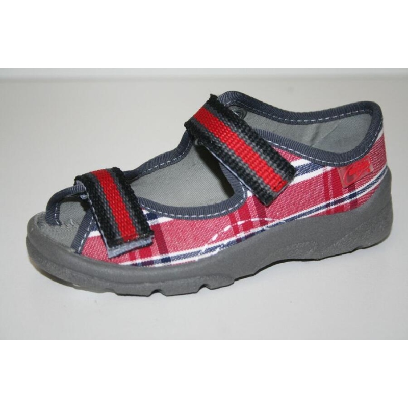 969X018 25 - dět.sandálek s patou, červené káro