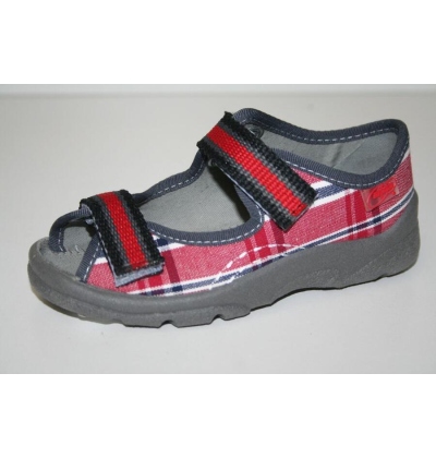 969X018 25 - dět.sandálek s patou, červené káro