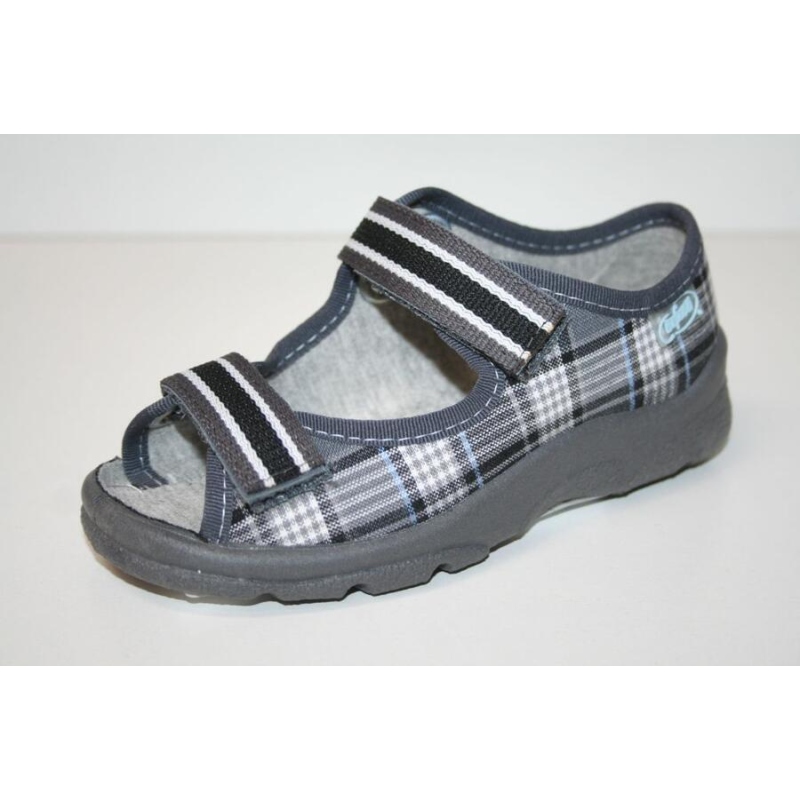 969X055 25 - chl.sandálek s patou, káro šedočerné