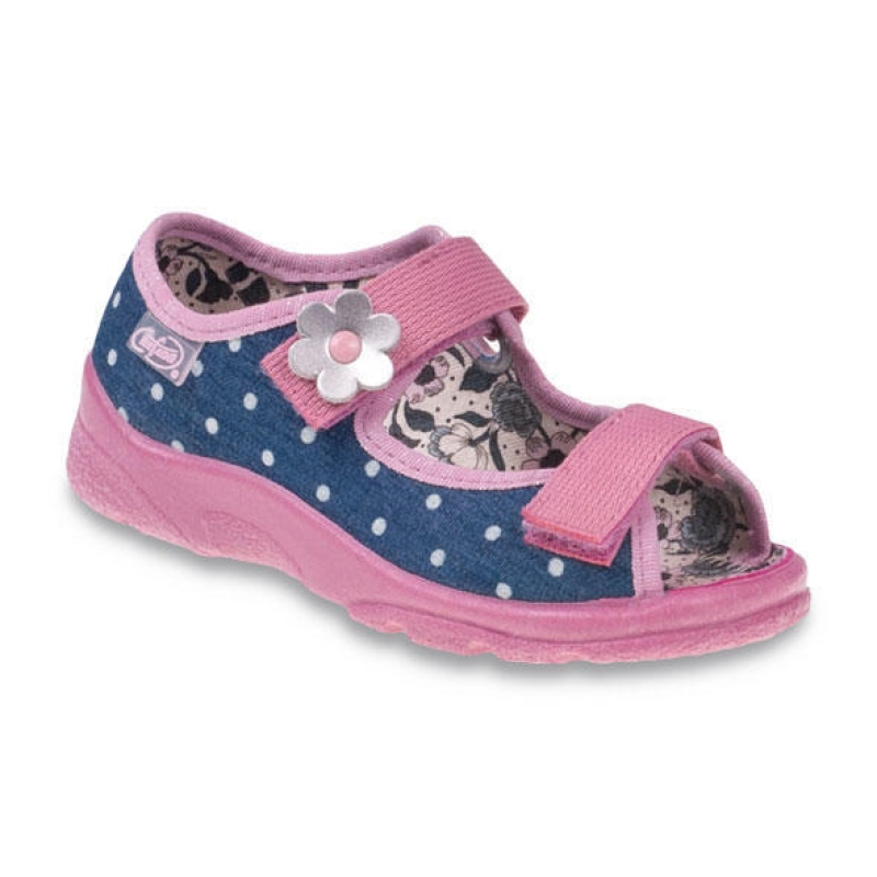 969X093 25 - dív.sandálek s patou,modrá,tečky,kyti