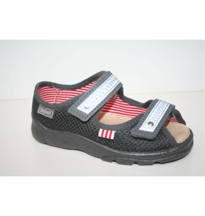 969X100 25 - chl.sandálek,tm.šedá,kož.stélka