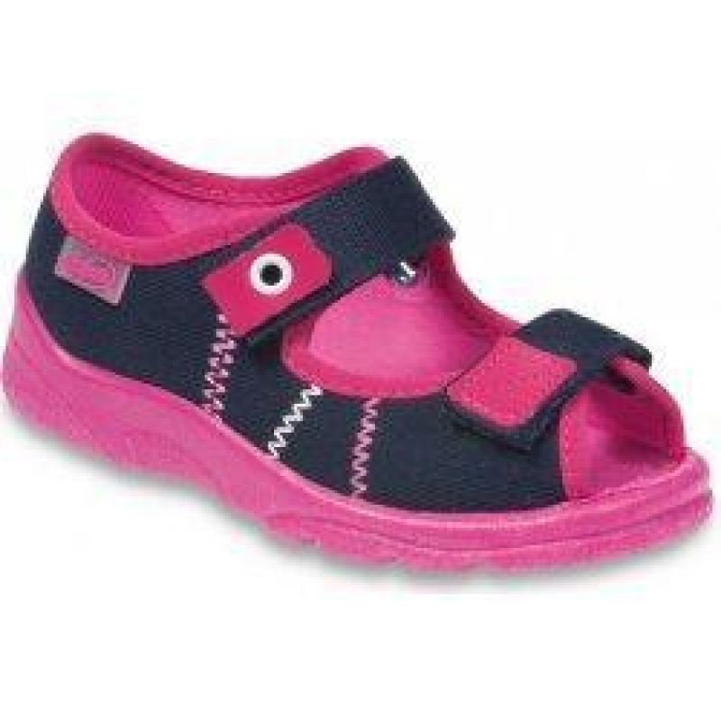 969X105 25 - dívčí sandálek s patou,modrá s růž.