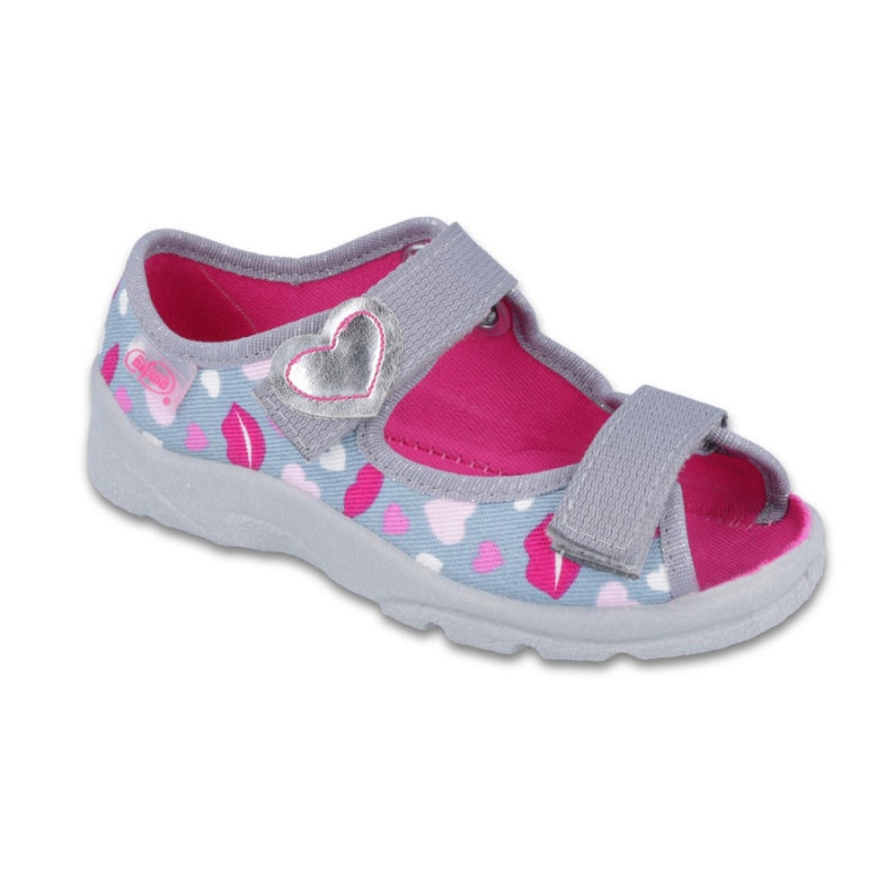 969X133 25 - dí.sandálek s patou, šedá, srdíčka