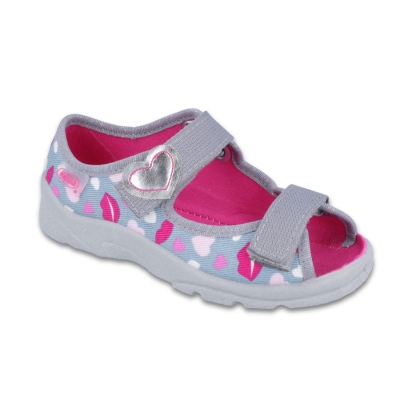 969X133 25 - dí.sandálek s patou, šedá, srdíčka