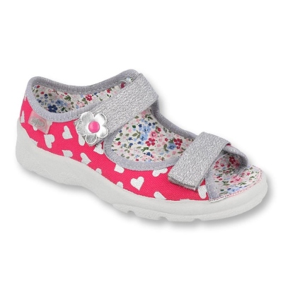 969X147 25 -dívčí sandálky s patou červené,kytička