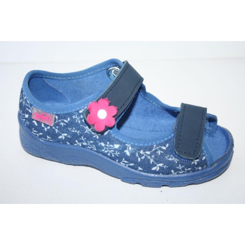 969Y082 32 - dívčí sandálek s patou,tm.modrá,kytka