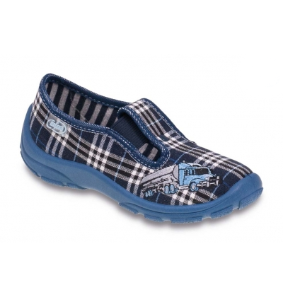 975X133 - chlapecké bačkorky,modré káro, kamion  (NAVAZUJÍCÍ MODEL NA 290X)