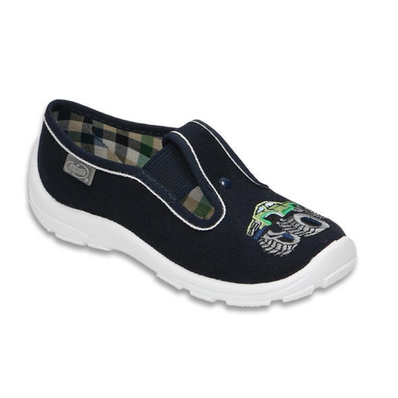 975X169 - chlapecké bačkorky, tm.modrá, auto  (NAVAZUJÍCÍ MODEL NA 290X)