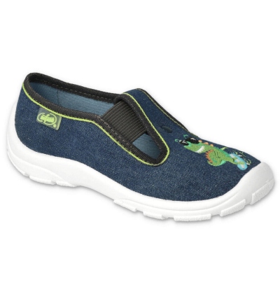 975X171 - chlapecké bačkorky Befado modré, dino  (NAVAZUJÍCÍ MODEL NA 290X)