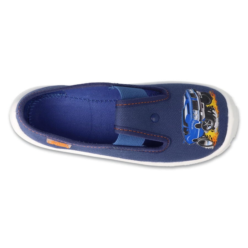 975Y181  - chlapecké bačkorky Befado modré, auto