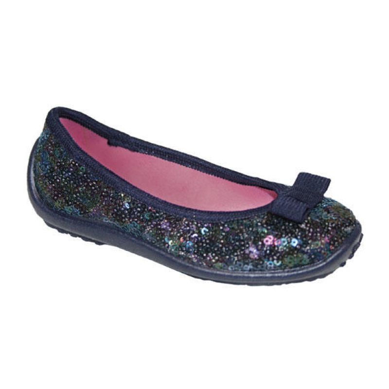 980X077 25 - dívčí nízká,tm.modrá,flitry, mašlička